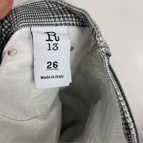 R13 Jane Jeans Wide Leg Jeans Printed Glen Plaid Size 26 Grunge Streetwear Denim - Picture 12 of 15